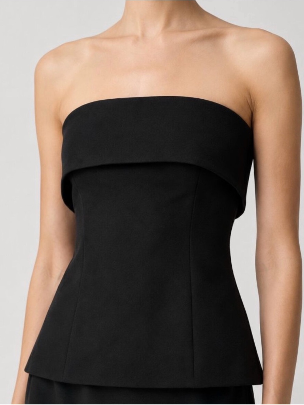 Aritzia Banting elements Strapless Black Peplum Dress Top